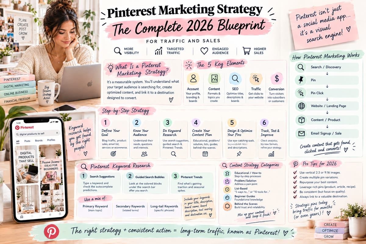 Pinterest Marketing Strategy: The Complete 2026 Blueprint for Traffic and Sales